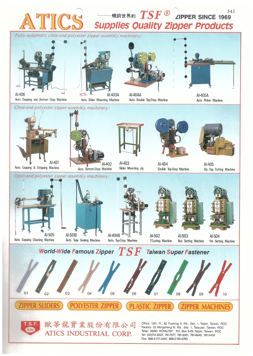 OPEN-END POLYESTER ZIPPER ASSEMBLY MACHINERY